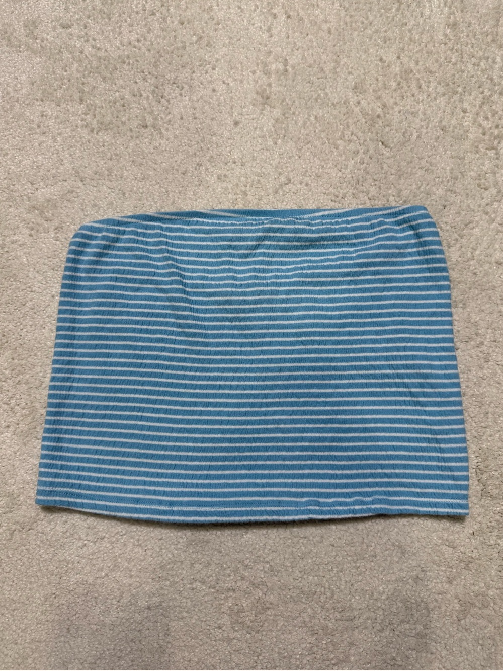 American Eagle Strapless Bandeau Tube Top Blue and White Striped Size Medium
